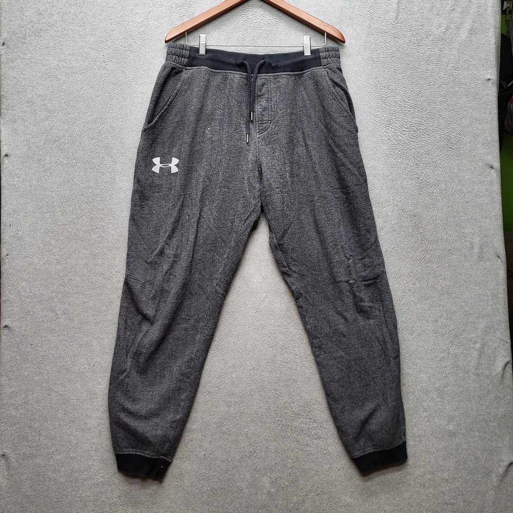 Under Armour Men Pants XL Gray Herringbone Jogger Logo 29" READ
